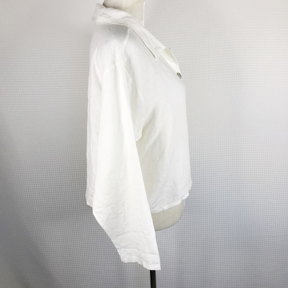 Bryn Walker Shirt 100% Linen White Long Sleeve S - Picture 4 of 8